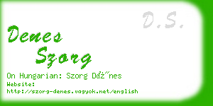 denes szorg business card